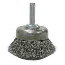Wire Cup Brushes 1-3/4" Diameter 1/4" Shank .0118 Gauge Crimped Wire Brushes - Hand & Mandrel Mount