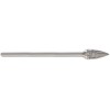 Carbide Burr SG-3 Tree Shape Pointed End 3/8" Diameter 3/4" Long 1/4" Shank Double Cut Made In U.S.A. SG Tree Shape Pointed End