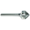 Carbide Burr SK-3 Cone Shape 90 Degrees 3/8" Diameter 3/16" Long 1/4" Shank Single Cut Made In U.S.A. SK 90° Cone Shape