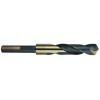 List No. 1424S - 19/32 1/2 3-Flats High Speed Steel Black & Gold Made In U.S.A. Prentice - Silver & Deming - 1/2" Shank - Reduced Shank