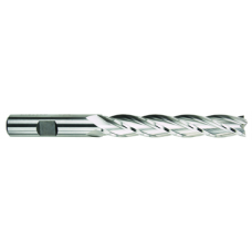 List No. 4552G - 9/32 4 Flute 3/8 Shank Single End Center Cutting High Speed Steel Extra Long Length TiN Made In U.S.A. Extra Long Length
