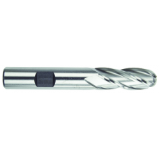 List No. 4554G - 5/16 4 Flute 3/8 Shank Single End Ball Center Cutting High Speed Steel Regular Length TiN Made In U.S.A. Ball Nose