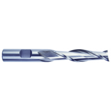 List No. 4599G - 3/8 2 Flute 3/8 Shank Single End Center Cutting High Speed Steel Long Length TiN Made In U.S.A. Long Length
