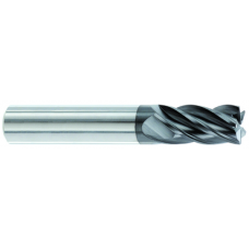 List No. 5986 - 1/4 5 Flute 1/4 Shank HPE High Performance End Mills Single End Center Cutting/Corner Radius .015-.020 Carbide Stub Length AlTiN Made In U.S.A. Corner Radius