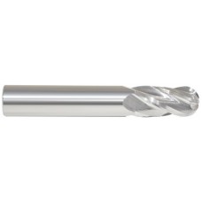 List No. 5965 - 9.00mm 4 Flute 10.00mm Shank Single End Ball Center Cutting Carbide Regular Length Bright Made In U.S.A. Metric