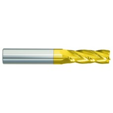 List No. 5943G - 3/8 4 Flute 3/8 Shank Single End Center Cutting Carbide Regular Length TiN Made In U.S.A. Regular, Long & Extra Long