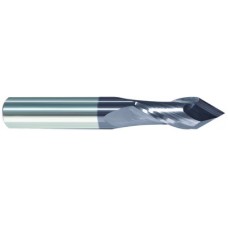 List No. 5989 - 1/8 2 Flute 1/8 Shank Single End 60 Degree Point Angle Carbide Regular Length ALTiN Made In U.S.A. 60° & 90° Point