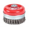 Original Cup Brush With Ring - Twist-Knot - Mild-Steel - 6" x 5/8"-11 - 6,800 rpm - Clamshell Pkg Wire Brushes - Hand & Mandrel Mount
