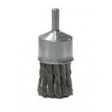 Original Knot End Brush - Mild-Steel - 1-1/8" x 1/4" Shank - 20,000 rpm - Clamshell Pkg Wire Brushes - Hand & Mandrel Mount
