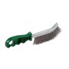 Original Hand Brush - 1-Row Crimped Wire - Stainless-Steel - Plastic Handle Wire Brushes - Hand & Mandrel Mount