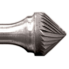 Carbide Burr SK-6 Cone 90º Shape 5/8" Diameter 5/16" Long 1/4" Shank Single Cut
