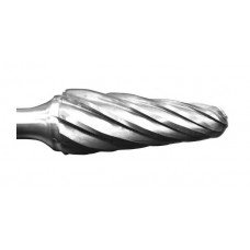 Carbide Burr for Aluminum SL-4NF Taper Shape Radius End 14 Degrees 1/2" diameter 1-1/8" Long 1/4" Shank 50,000 max rpm Non-Ferrous Carbide Burrs