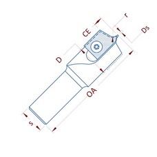 Insert Radius Profile Router Bit 26mm Diameter 7mm Cutting Edge 1 Wing 2-3/4" Long 3/4" Shank RH with 2mm Radius