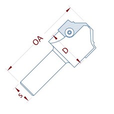 Insert Inside Profile Router Bit 40mm Diameter 2 Wing 90mm Long 3/4" Shank RH with Profile D