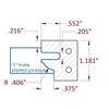 Stile & Rail Cutter 120mm Diameter 30mm Cutting Edge 4 Wing 1-1/4" Bore Counter Clockwise with Profile C
