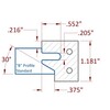 Stile & Rail Cutter 120mm Diameter 30mm Cutting Edge 4 Wing 1-1/4" Bore Clockwise with Profile B