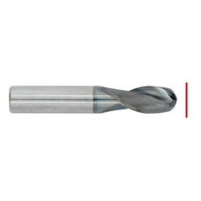 HSS Ball Nose & Corner Radius End Mill - Up to 5/16" - End Grind Only With ALCrTiN Coating 