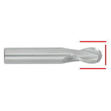 Carbide Ball Nose & Corner Radius End Mill - Up to 3/4" - End & OD Grind 