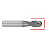 Carbide Ball Nose & Corner Radius End Mill - Up to 7/16" - End & OD Grind With ALCrTiN Coating 
