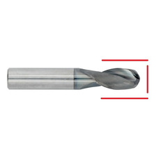 Carbide Ball Nose & Corner Radius End Mill - Up to 9/16" - End & OD Grind With ALCrTiN Coating 