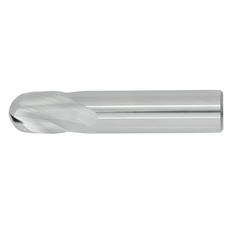 5/32" Diameter 2 Flute 5/16" Cut 2" Length 3/16" Round Shank Single End Ball Nose Uncoated Standard Carbide End Mills
