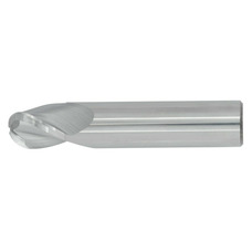 7/32" Diameter 3 Flute 7/16" Cut 2" Length 1/4" Round Shank Single End Ball Nose Uncoated Standard Carbide End Mills