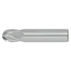 1/2" Diameter 4 Flute 5/8" Cut 2-1/2" Length 1/2" Round Shank Single End Ball Nose Uncoated Standard Carbide End Mills