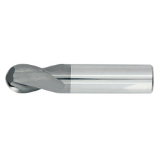 3/8" Diameter 2 Flute 5/8" Cut 2" Length 3/8" Round Shank Single End Ball Nose TiALN Standard Carbide End Mills