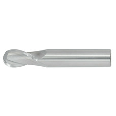 19/32" Diameter 2 Flute 1-1/4" Cut 3-1/2" Length 5/8" Round Shank Single End Ball Nose Uncoated Standard Carbide End Mills