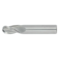 31/64" Diameter 3 Flute 1" Cut 3" Length 1/2" Round Shank Single End Ball Nose Uncoated Standard Carbide End Mills