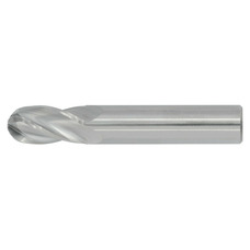 5/32" Diameter 4 Flute 9/16" Cut 2" Length 3/16" Round Shank Single End Ball Nose Uncoated Standard Carbide End Mills