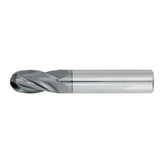 43/64" Diameter 4 Flute 1-1/2" Cut 4" Length 3/4" Round Shank Single End Ball Nose TiALN Standard Carbide End Mills