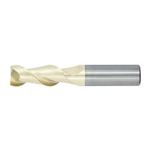 3/8" Diameter 2 Flute 1" Cut 2-1/2" Length 3/8" Round Shank Single End .020 Corner Radius ZrN ULTRA High Performance End Mills for Aluminum
