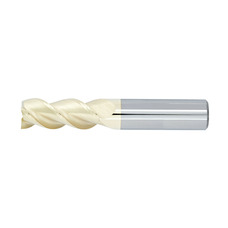 3/4" Diameter 3 Flute 1-1/2" Cut 4" Length 3/4" Round Shank Single End .030 Corner Radius ZrN ULTRA High Performance End Mills for Aluminum