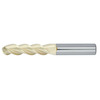 1/2" Diameter 3 Flute 2" Cut 4" Length 1/2" Round Shank Single End Ball Nose ZrN ULTRA High Performance End Mills for Aluminum