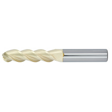 1/4" Diameter 3 Flute 1-1/8" Cut 3" Length 1/4" Round Shank Single End Ball Nose ZrN ULTRA High Performance End Mills for Aluminum