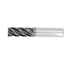 3/8" Diameter 5 Flute 7/8" Cut 2-1/2" Length 3/8" Round Shank Single End .020 Corner Radius TiALN  Standard Carbide End Mills
