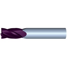 1/2" Diameter 4 Flute 1-1/4" Cut 3" Length 1/2" Round Shank Single End Square TiALN High Performance End Mills