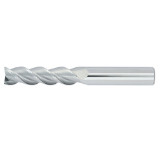 5/8" Diameter 3 Flute 2-1/4" Cut 5" Length 5/8" Round Shank 36DEG Helix Single End .030 Corner Radius Uncoated ULTRA High Performance End Mills for Aluminum