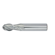 5/8" Diameter 2 Flute 1-1/4" Cut 3-1/2" Length 5/8" Round Shank Single End Ball Nose Uncoated ULTRA High Performance End Mills for Aluminum