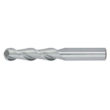 1/2" Diameter 2 Flute 2" Cut 4" Length 1/2" Round Shank Single End Ball Nose Uncoated ULTRA High Performance End Mills for Aluminum