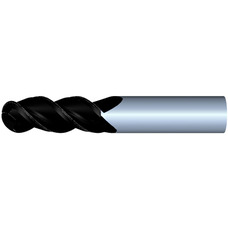 3/4" Diameter 3 Flute 1-1/2" Cut 4" Length 3/4" Round Shank Single End Ball Nose DLC ULTRA High Performance End Mills for Aluminum
