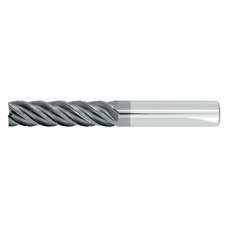 1/2" Diameter 5 Flute 2-1/8" Cut 4" Length 1/2" Round Shank .015 Corner Radius HEM Chip Breaker High Efficiency Machining End Mills