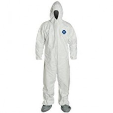 Tyvek 400 Coverall XL - Hooded - Boots - Elastic Wrists Disposable Protective Clothing