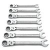 Metric Ratcheting Wrench Set with Flex Heads 