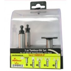 TAMBOUR-3P Tambour 3 Piece Set For 1/2" & 5/8" Wood Thickness Tambour Bits