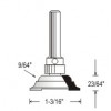 WP150431 Woodpecker Cope & Stick Bit 3 Flute 23/64" Cutting Height 9/64" Radius 23/64" Cutting Height Rail & Stile Bits