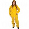 RZ100 Rain Suit Polyester With Detachable Hood PVC Large Yellow       Rainwear