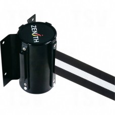 Wall Mount Barriers Steel Black Black White Blank 7' Screw Mount    Crowd Control Products