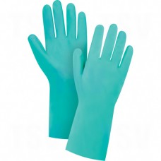 Cotton Flock-Lined Green Nitrile Gloves 2X-Large (11) 15-mil